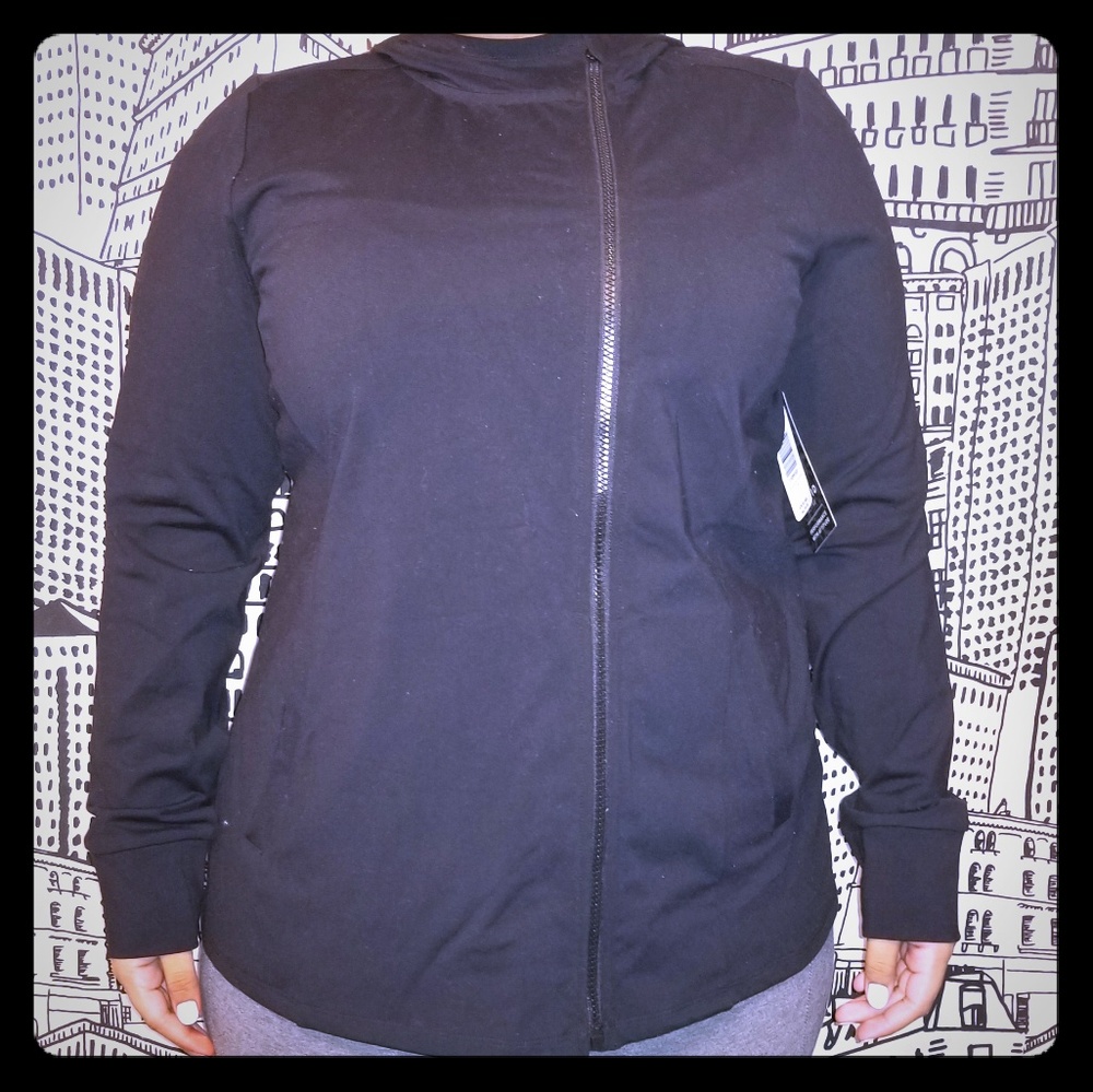 Black Scuba Performance Zip Hoodie